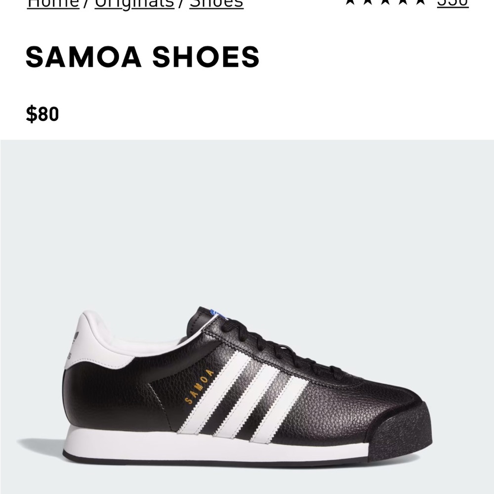 Adidas Samoa Black and White Men's Shoes